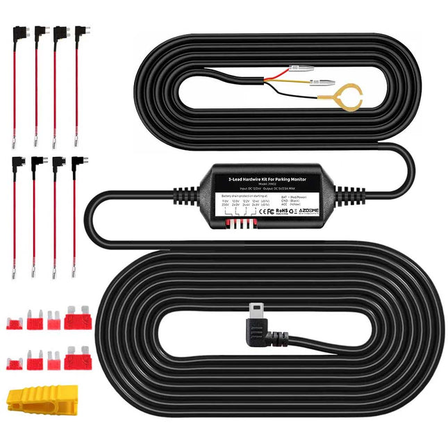 AZDome JYX04 Hardwire Kit Micro USB 3-Draht