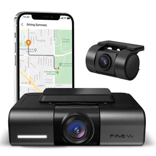 FineVu GX1000 2CH 2K Wifi GPS 32gb Dashcam