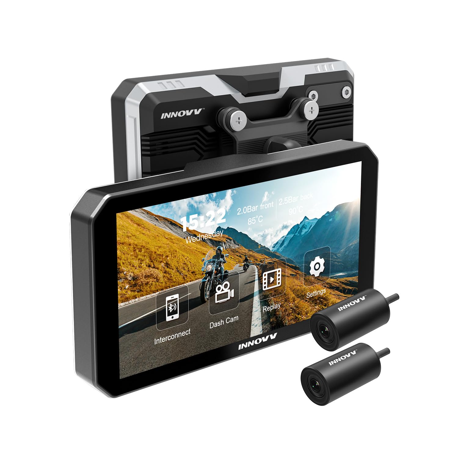 Innovv N1 Pro 2CH WiFi GPS Carplay Monitor und Dashcam für Motorrad