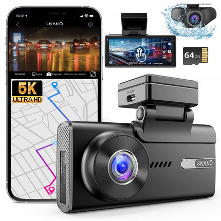 Nanocam M93 Pro 5K Touch Wifi GPS 64 Go dashcam