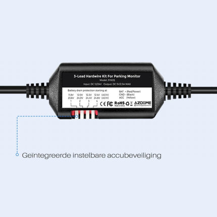 AZDome JYX05 Hardwire Kit USB-C 3-Draht