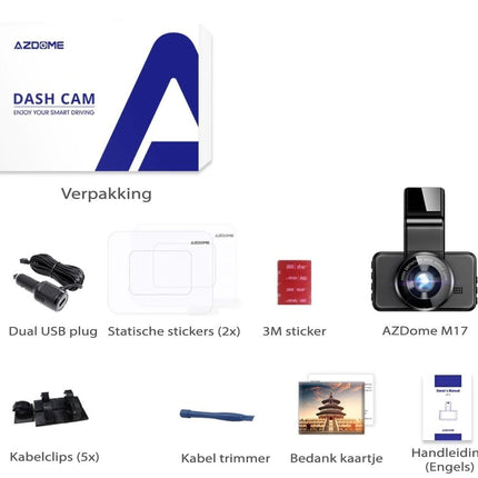 AZDome M17 Pro Wifi 1CH FullHD dashcam