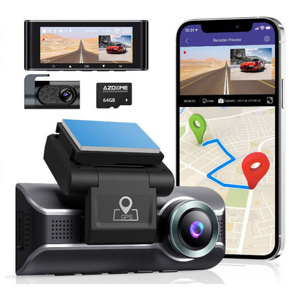 AZDome M550 Pro 2CH 4K Wifi GPS 64 Go dashcam