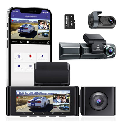 AZDome M550 Pro 3CH 4K Wifi GPS 64 Go dashcam