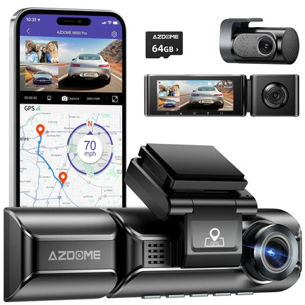 AZDome M550 Pro 3CH 4K Wifi GPS 64 Go dashcam