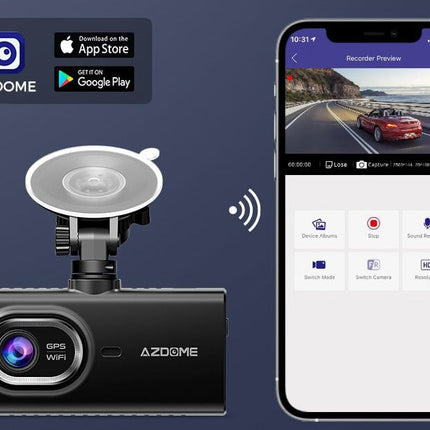 AZDome M560 3CH 4K Wifi GPS 128 Go dashcam