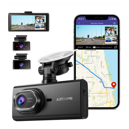 AZDome M560 3CH 4K Wifi GPS 128 Go dashcam