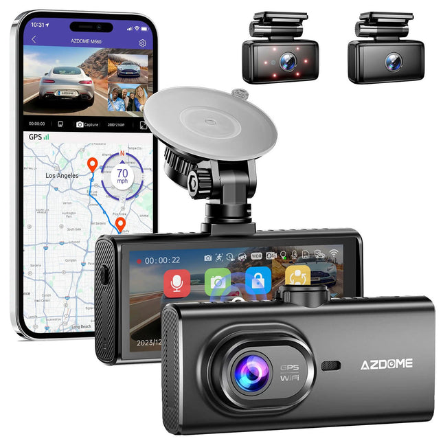 AZDome M560 3CH 4K Wifi GPS 128gb Dashcam