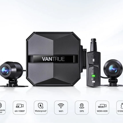 Vantrue F1 4K Dual Wifi GPS Motorrad Dashcam