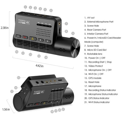 Viofo A139 Pro 1CH 4K Wifi GPS Dashcam